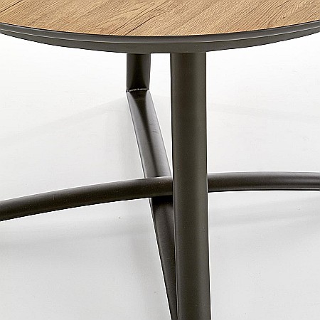 Masa extensibila living HM Moretti, blat MDF laminat, cadru metalic, 118-148x118x76 cm, 6 persoane, stejar- antracit/negru [8]