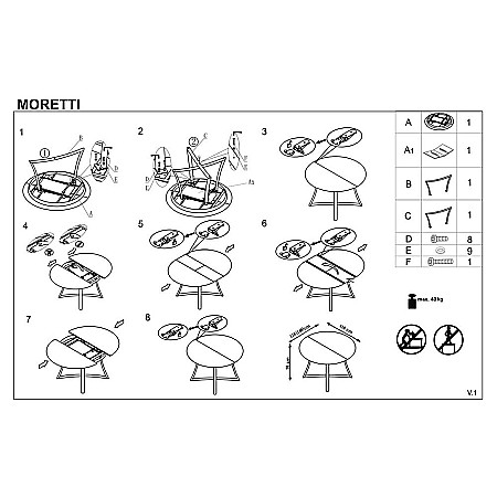Masa extensibila living HM Moretti, blat MDF laminat, cadru metalic, 118-148x118x76 cm, 6 persoane, stejar- antracit/negru [4]