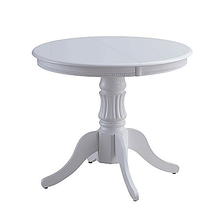 Masa extensibila living KL Willy, cadru lemn masiv, MDF Furniruit, 4 persoane, 90-123x90x76 cm, Alb [3]