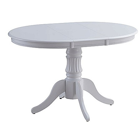 Masa extensibila living KL Willy, cadru lemn masiv, MDF Furniruit, 4 persoane, 90-123x90x76 cm, Alb [1]