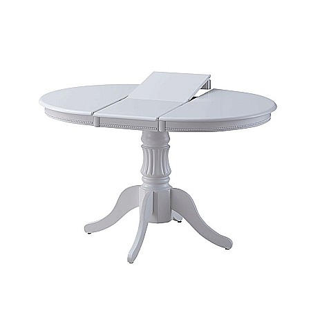 Masa extensibila living KL Willy, cadru lemn masiv, MDF Furniruit, 4 persoane, 90-123x90x76 cm, Alb [4]