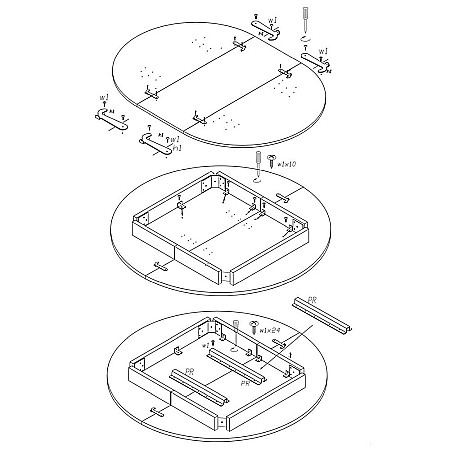 Masa extensibila living si bucatarie HM Ringo, blat MDF, ovala, 6 persoane, stejar/alb [10]