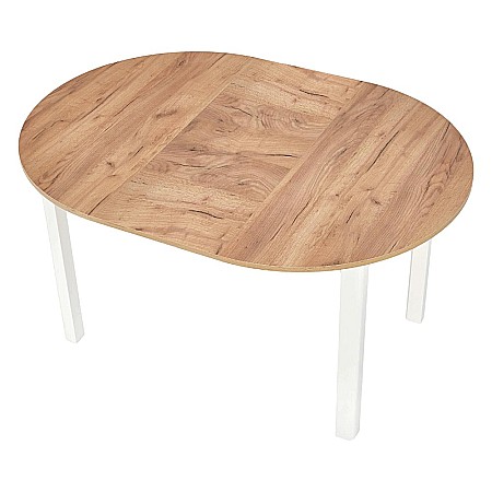 Masa extensibila living si bucatarie HM Ringo, blat MDF, ovala, 6 persoane, stejar/alb [2]