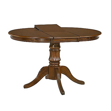 Mobilier bucatarie - Masa extensibila living si bucatarie HM William, lemn masiv, blat MDF, 4 persoane, 90-124x90x75 cm, nuc
