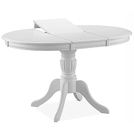 Masa extensibila living SL Olivia, Cadru lemn masiv, MDF Furniruit, 6 persoane, 106-141x106x76 cm, Alb [1]