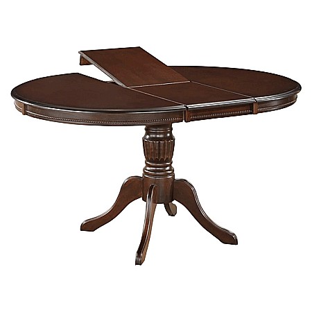 EOL - Masa extensibila living SL Olivia, Cadru lemn masiv, MDF Furniruit, 6 persoane, 106-141x106x76 cm, Nuc