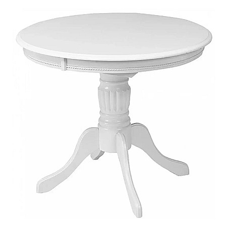 Masa extensibila living SL Olivia, Cadru lemn masiv, MDF Furniruit, 6 persoane, 106-141x106x76 cm, Alb [2]