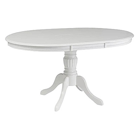 EOL - Masa extensibila living SL Olivia, Cadru lemn masiv, MDF Furniruit, 6 persoane, 106-141x106x76 cm, Alb