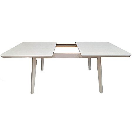 Masa extensibila pentru bucatarie si living DM8 Seul, MDF Furniruit, structura lemn masiv, 8 persoane, 200-160x90x75 cm, alb [3]