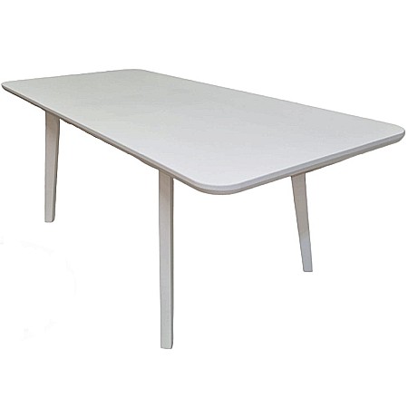 Masa extensibila pentru bucatarie si living DM8 Seul, MDF Furniruit, structura lemn masiv, 8 persoane, 200-160x90x75 cm, alb [2]