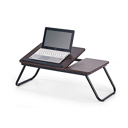 Birouri - Masa laptop plianta HM B19, unghi de inclinare ajustabil, MDF, nuc inchis