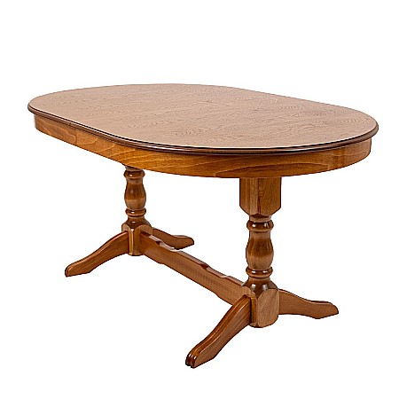 Produse - Masa living extensibila Euro 2, lemn masiv, blat MDF furniruit, 12 persoane, 155/192.5/230x97x76 cm, stejar