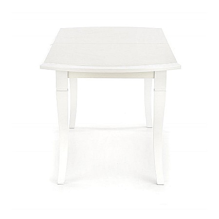 Masa living extensibila HM Fryderyk, blat MDF laminat, picioare lemn masiv, 10 persoane, 160-240x90x74 cm, alba [2]