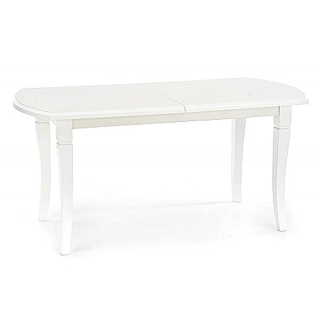 Masa living extensibila HM Fryderyk, blat MDF laminat, picioare lemn masiv, 10 persoane, 160-240x90x74 cm, alba [3]