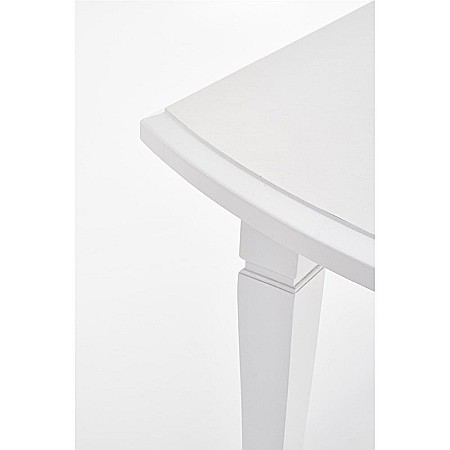 Masa living extensibila HM Fryderyk, blat MDF laminat, picioare lemn masiv, 10 persoane, 160-240x90x74 cm, alba [6]