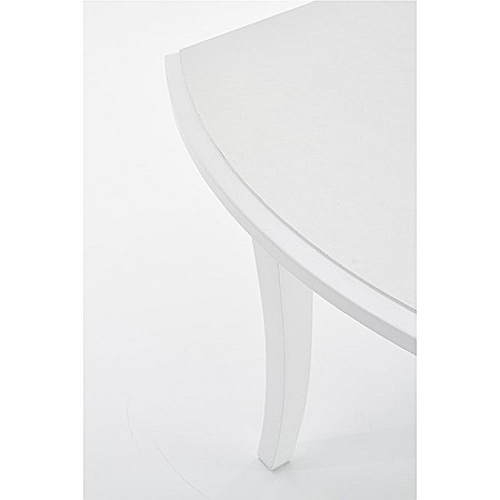 Masa living extensibila HM Fryderyk, blat MDF laminat, picioare lemn masiv, 10 persoane, 160-240x90x74 cm, alba [7]