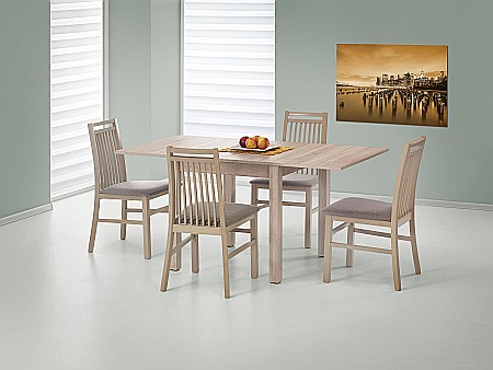 Mese - Masa living extensibila HM Gracjan, PAL Laminat, cant ABS, 80-160x80x76 cm, 6 persoane, stejar sonoma