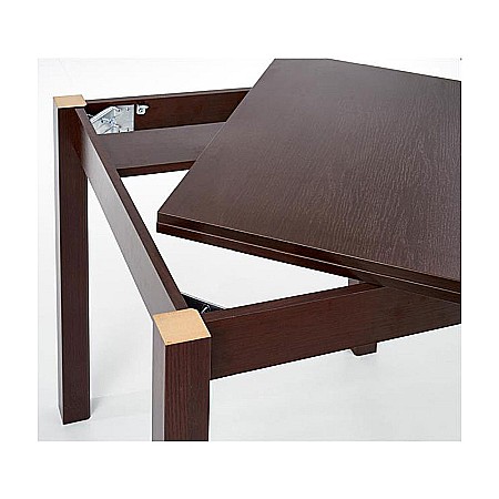 Masa living extensibila HM Gracjan, PAL Laminat, cant ABS, 80-160x80x76 cm, 6 persoane, nuc [5]