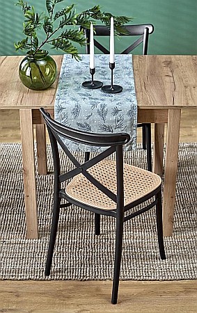 Masa living extensibila HM Gracjan, PAL Laminat, cant ABS, 80-160x80x76 cm, 6 persoane, stejar artizanal [8]