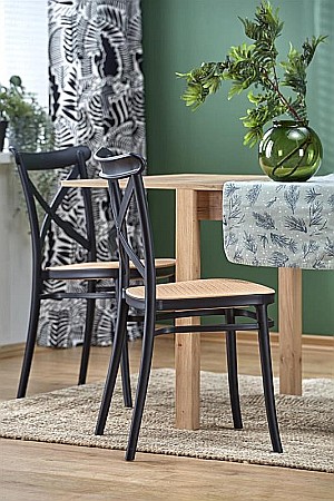 Masa living extensibila HM Gracjan, PAL Laminat, cant ABS, 80-160x80x76 cm, 6 persoane, stejar artizanal [9]