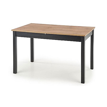 Masa living extensibila HM Greg, PAL Laminat, 124-168x74x75 cm, 6 persoane, stejar wotan/negru [8]