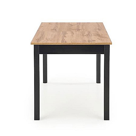 Masa living extensibila HM Greg, PAL Laminat, 124-168x74x75 cm, 6 persoane, stejar wotan/negru [2]
