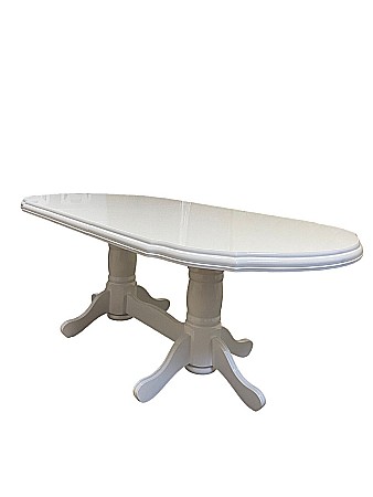Masa living extensibila SB Nork, MDF Furniruit, structura lemn masiv, 8 persoane, 198-160x90x74 cm, alb [4]