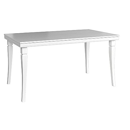 Masa living extensibila VM, Pal melaminat, 8 persoane, 160-203x90x82 cm, Alb Antichizat [1]