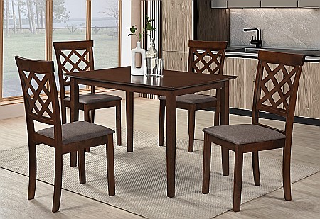 Masa living si bucatarie Bali, MDF Furniruit, structura lemn masiv, 4 persoane, 112x72x74 cm, nuc [4]
