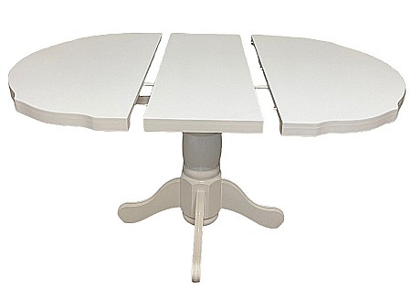 Masa living si bucatarie extensibila SB Fan, MDF Furniruit, structura lemn masiv, 4 persoane, 100-133,5x99x74 cm, alb [4]