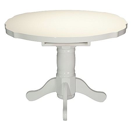 Masa living si bucatarie extensibila SB Fan, MDF Furniruit, structura lemn masiv, 4 persoane, 100-133,5x99x74 cm, alb [1]