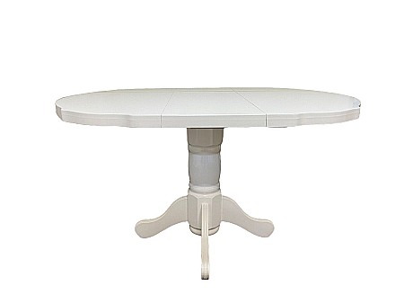Masa living si bucatarie extensibila SB Fan, MDF Furniruit, structura lemn masiv, 4 persoane, 100-133,5x99x74 cm, alb [2]