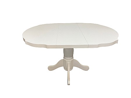Masa living si bucatarie extensibila SB Fan, MDF Furniruit, structura lemn masiv, 4 persoane, 100-133,5x99x74 cm, alb [5]