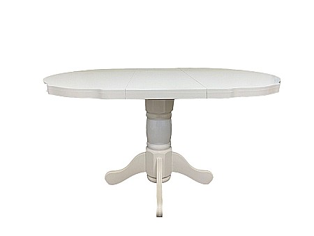 Masa living si bucatarie extensibila SB Fan, MDF Furniruit, structura lemn masiv, 4 persoane, 100-133,5x99x74 cm, alb [6]