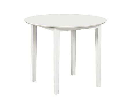 Masa living si bucatarie Sophia, blat MDF, rotunda, structura lemn masiv, 4 persoane, 90x74 cm, alb [1]