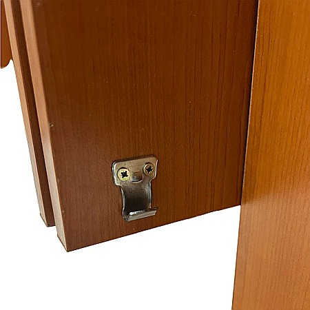 Masa plianta 12 persoane, Pal Melaminat, insertii lemn masiv, sistem cuplare blat, 274x75x78 cm, stejar sonoma [7]