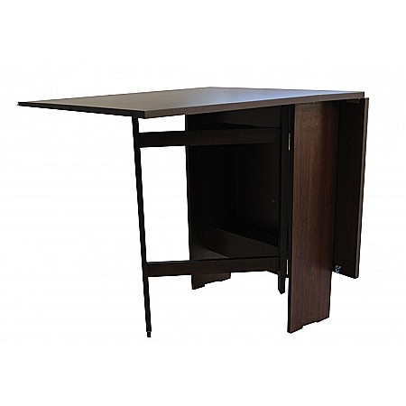 Masa plianta 12 persoane, Pal Melaminat, insertii lemn masiv, sistem cuplare blat, 274x75x78 cm, wenge [4]