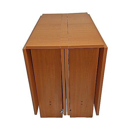 Masa plianta 12 persoane, Pal Melaminat, insertii lemn masiv, sistem cuplare blat, 274x75x78 cm, stejar sonoma [3]