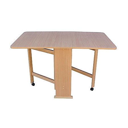 Mese bucatarie - Masa plianta Practic, bucatarie si living, Pal Melaminat, insertii lemn masiv, 6 persoane, colturi rotunjite, 120x74x75 cm, cires