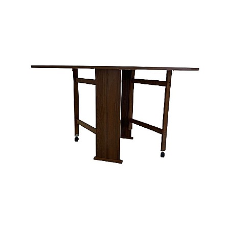 Masa plianta Practic, bucatarie si living, Pal Melaminat, insertii lemn masiv, 6 persoane, colturi rotunjite, 120x74x75 cm, cires [1]