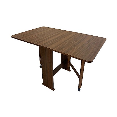 Mese bucatarie - Masa plianta Practic, bucatarie si living, Pal Melaminat, insertii lemn masiv, 6 persoane, colturi rotunjite, 120x74x75 cm, fag