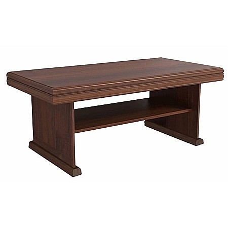Masuta cafea cu raft depozitare VML2, PAL, insertii MDF, 125x65x53 cm, Nuc [4]
