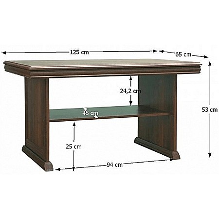 Masuta cafea cu raft depozitare VML2, PAL, insertii MDF, 125x65x53 cm, Nuc [1]