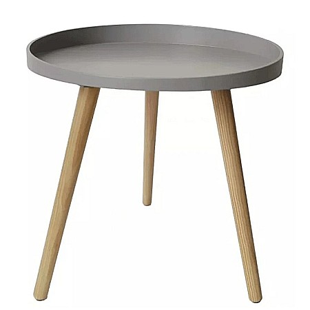 Masuta cafea rotunda, AB360, cadru lemn, blat polipropilena, 49.5x44.5 cm, gri [1]