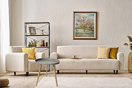 Masuta cafea rotunda, AB360, cadru lemn, blat polipropilena, 49.5x44.5 cm, gri [3]
