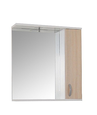 Mobilier baie - Oglinda baie cu dulap GN0001, dreptunghiulara, PAL Lucios, iluminare led, 3 rafturi, 60 cm, alb