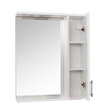 Oglinda baie cu dulap GN0201, dreptunghiulara, PAL, iluminare led, 2 rafturi, 60 cm, alb [1]