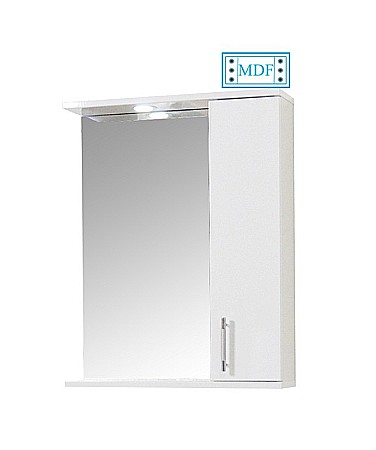 Produse - Oglinda baie cu dulap GN0201, dreptunghiulara, PAL, iluminare led, 2 rafturi, 60 cm, alb