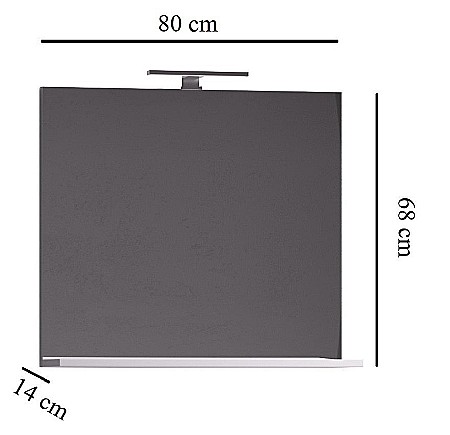 Oglinda baie cu polita GN0551, dreptunghiulara, PAL, 80 cm, alb [1]