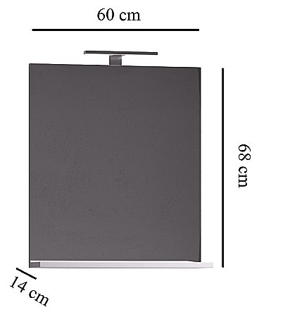 Oglinda baie cu polita GN0551, dreptunghiulara, PAL, 60 cm, alb [2]